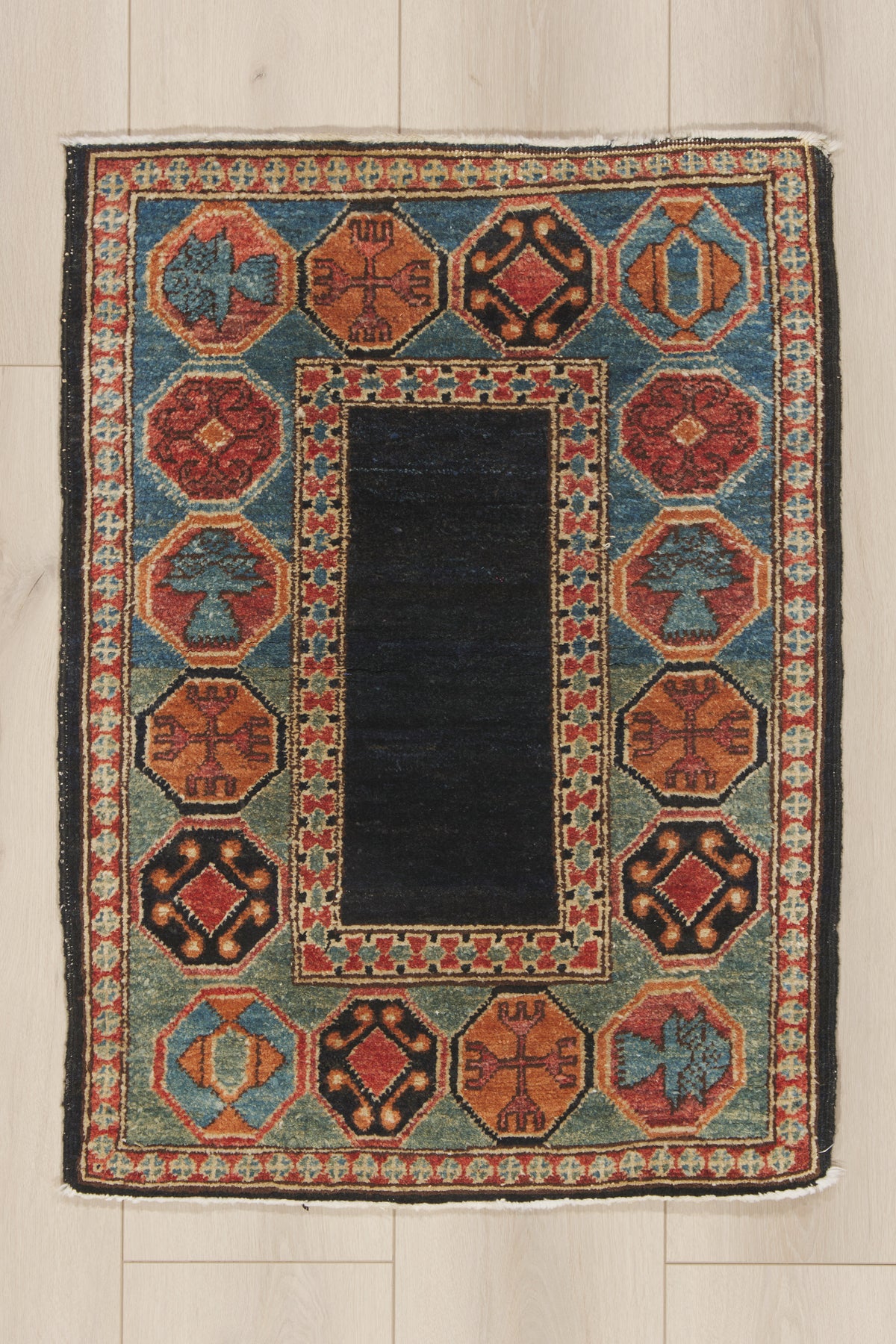 2 x 3 - Navy Blue Vintage Pakistani Kazak Rug - 79950