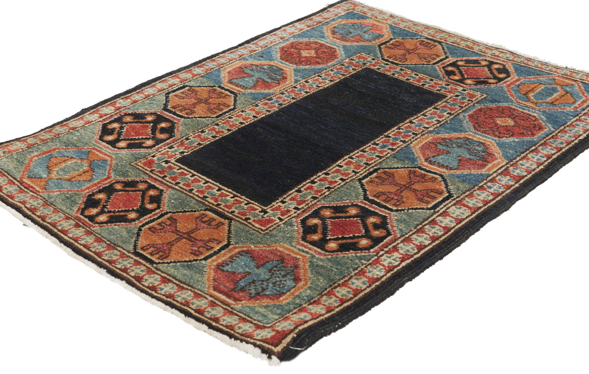 2 x 3 - Navy Blue Vintage Pakistani Kazak Rug - 79950