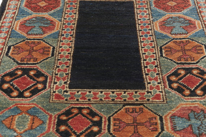 2 x 3 - Navy Blue Vintage Pakistani Kazak Rug - 79950