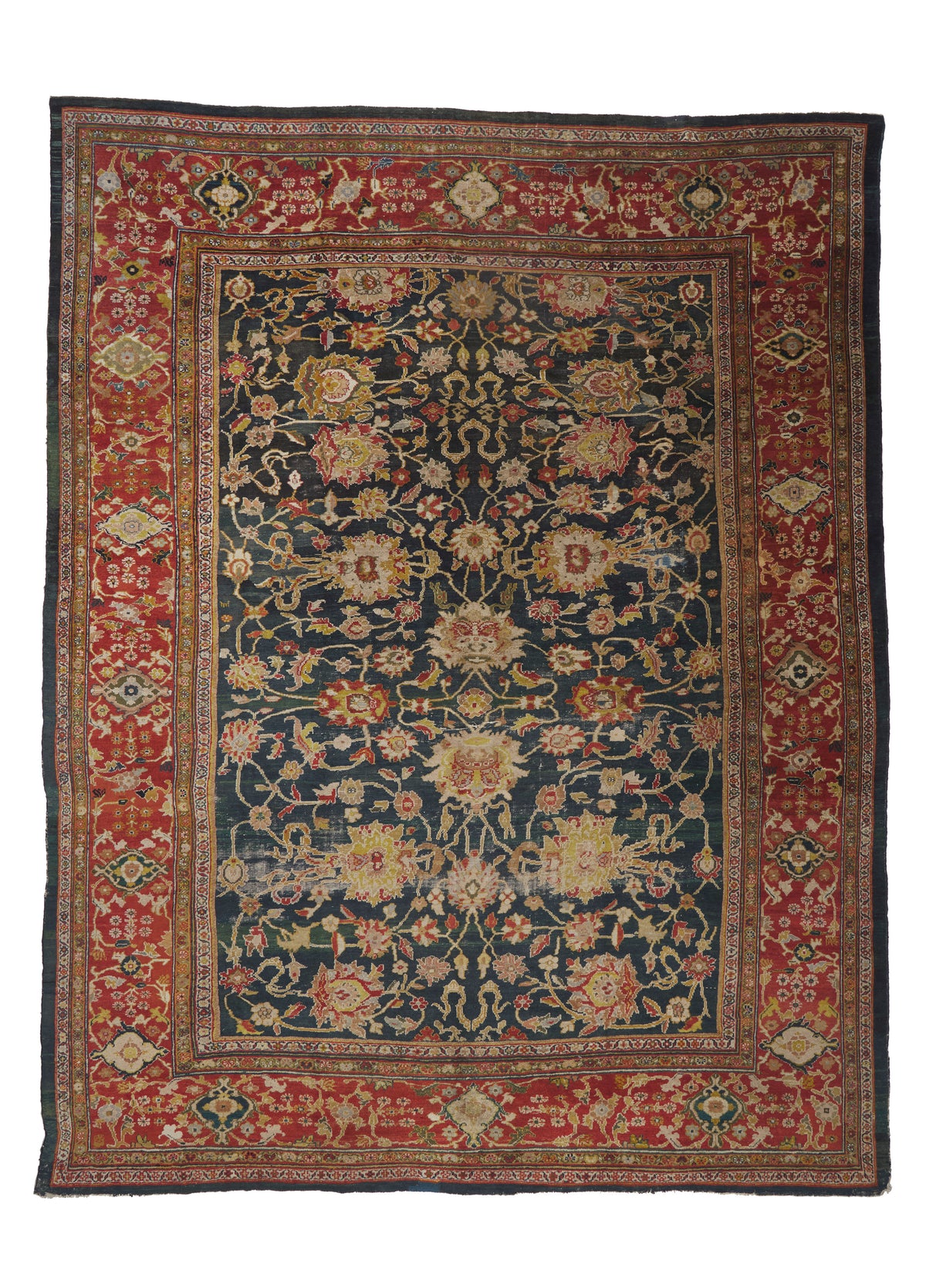 14 x 18 - Navy Blue Antique Persian Sultanabad Rug - 79951