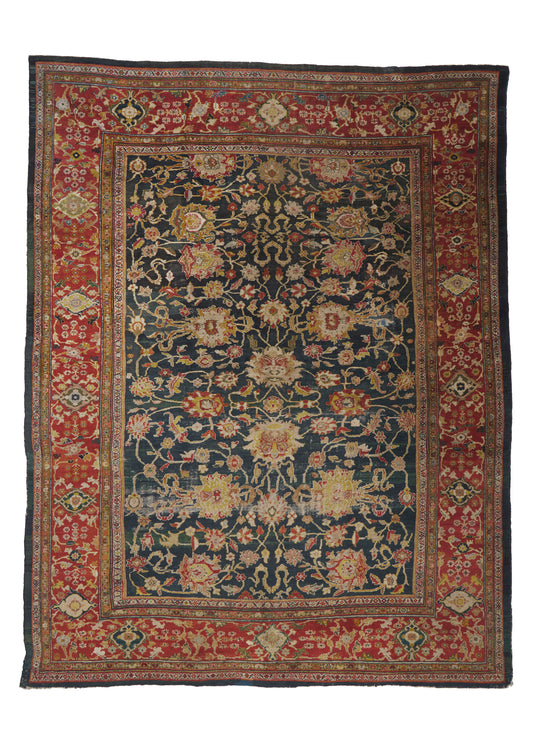 14 x 18 - Navy Blue Antique Persian Sultanabad Rug - 79951