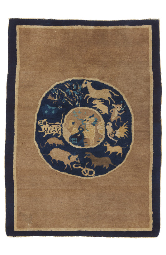 3 x 4 - Brown Antique Chinese Baotou Rug - 79952