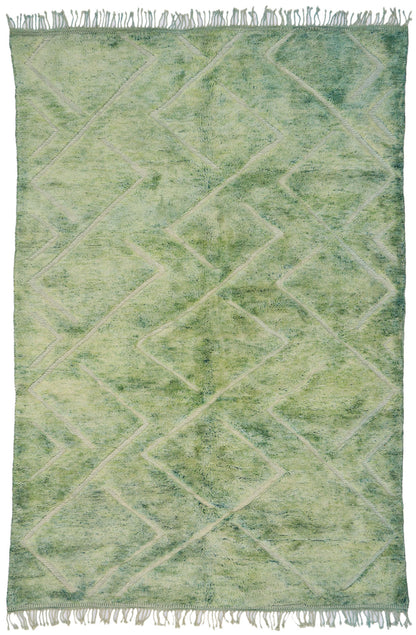 7 x 10 Modern Green Beni Mrirt Moroccan Rug 21183
