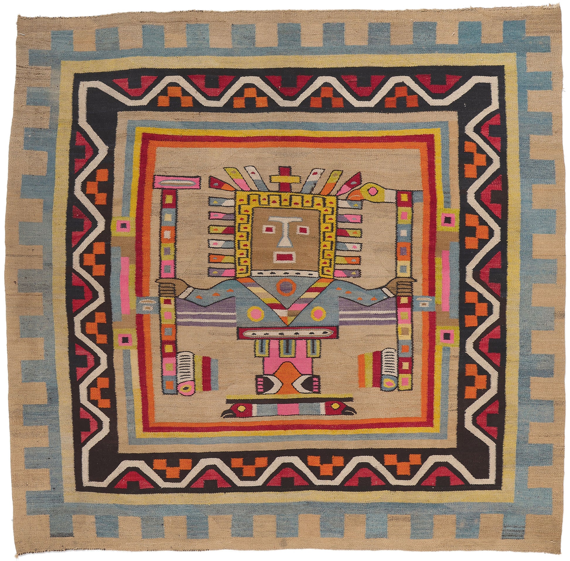 7 x 6 Vintage South American Kilim Rug 78610