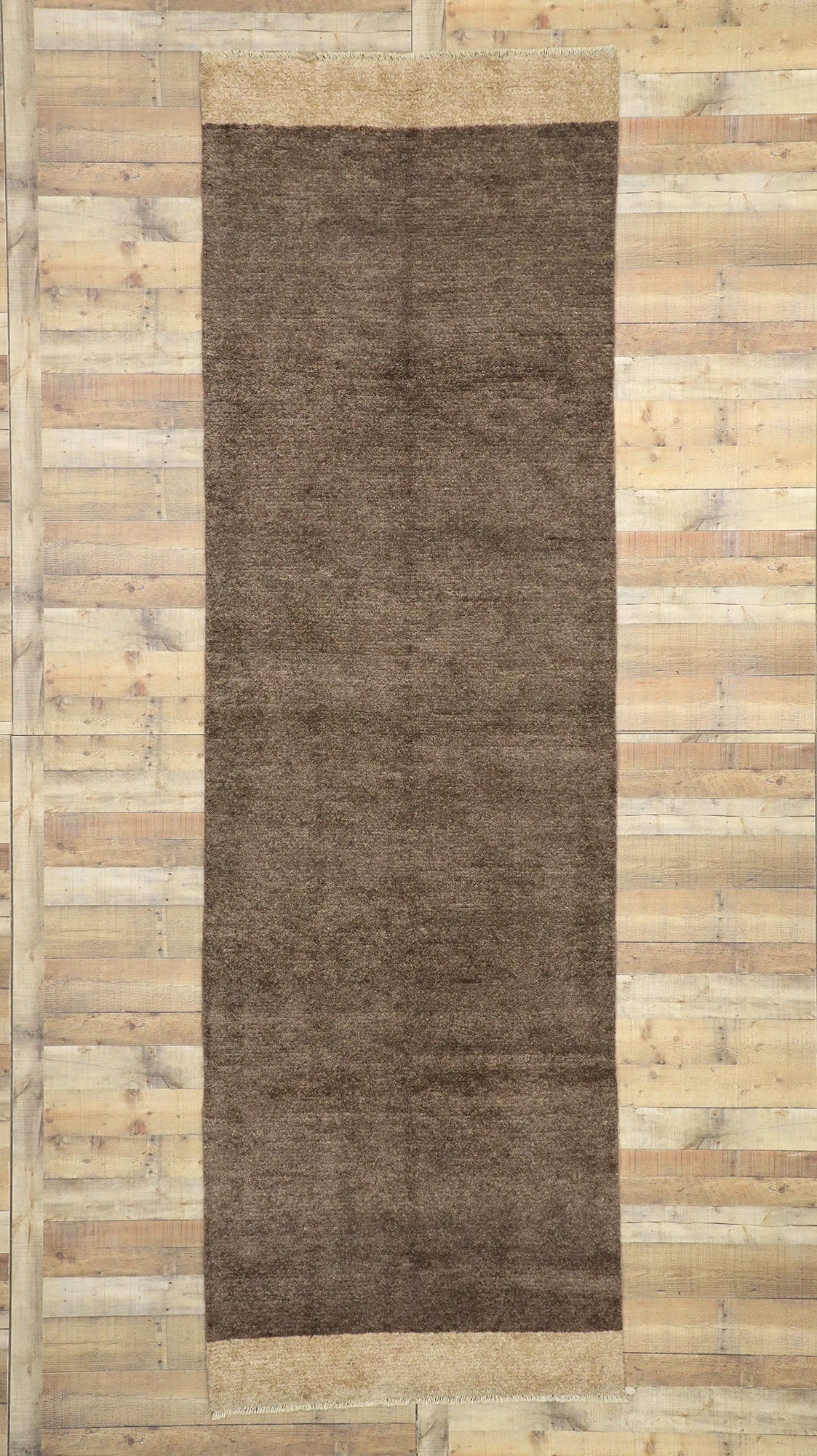 4 x 13 - Brown Pakistani Moroccan Rug - 80461