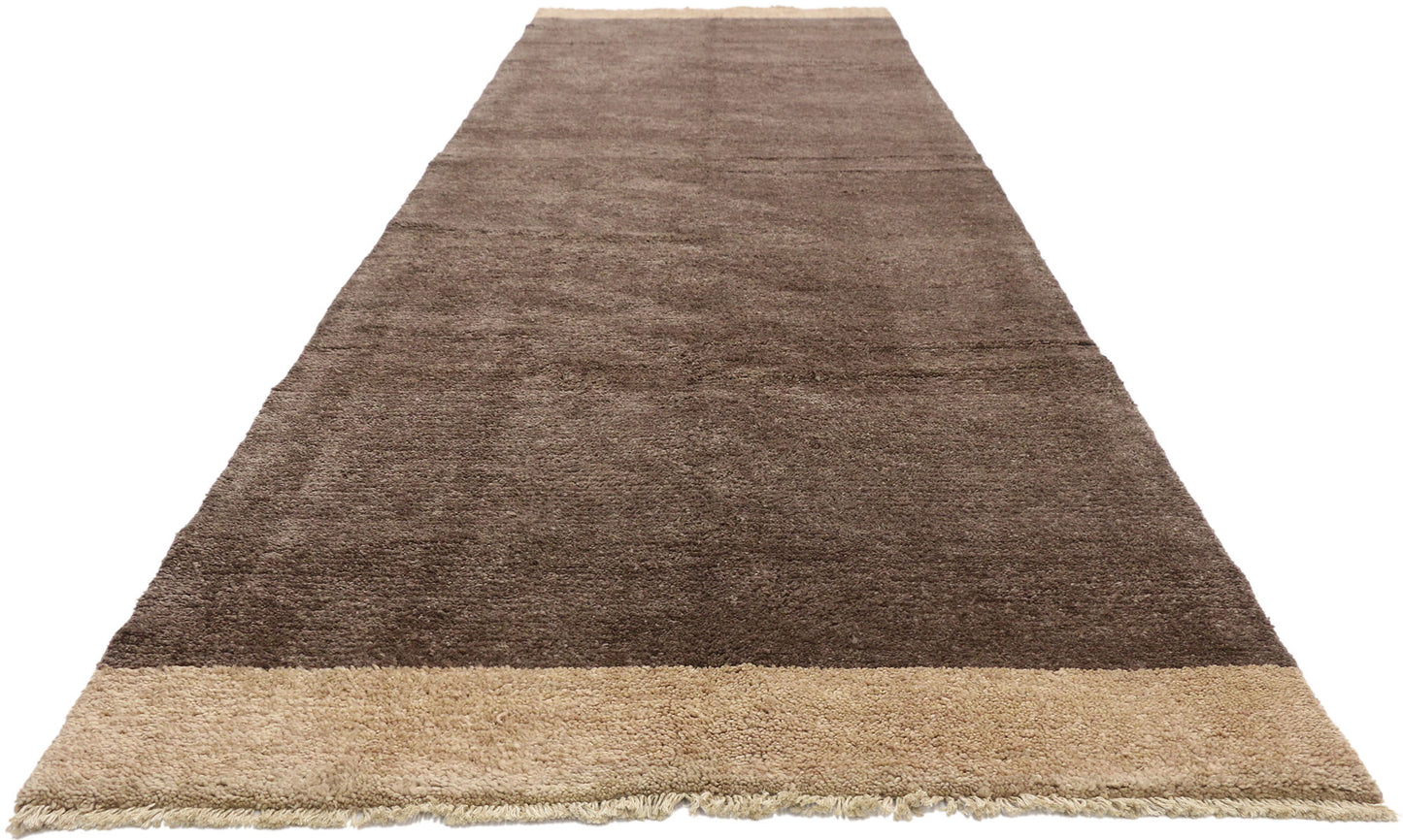 4 x 13 - Brown Pakistani Moroccan Rug - 80461