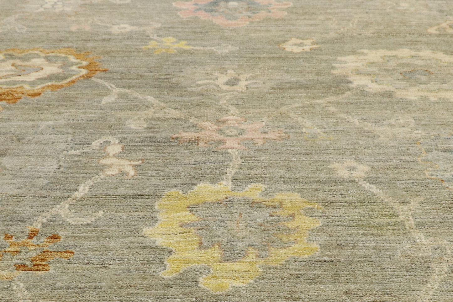9 x 12 - Taupe Pakistani Oushak Rug - 80524