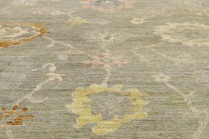 9 x 12 - Taupe Pakistani Oushak Rug - 80524