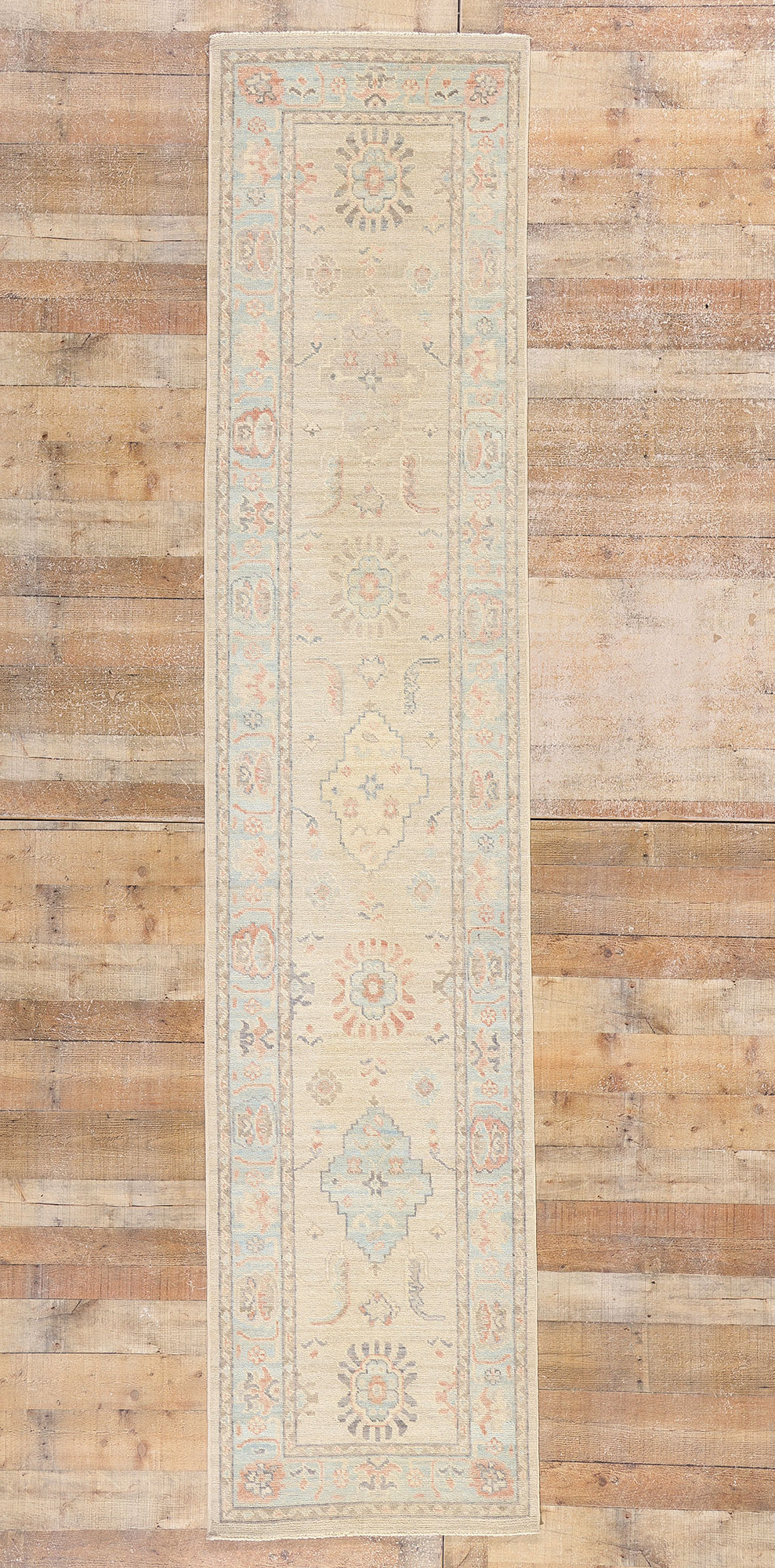 3 x 12 - Beige Pakistani Oushak Rug - 80840