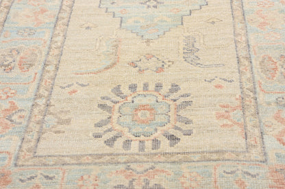 3 x 12 - Beige Pakistani Oushak Rug - 80840