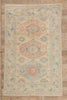 6 x 9 - Multicolor Pakistani Oushak Rug - 80888