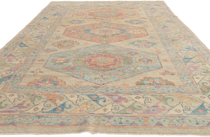 6 x 9 - Multicolor Pakistani Oushak Rug - 80888