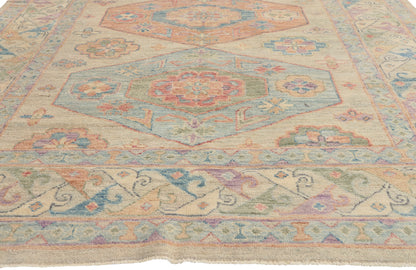 6 x 9 - Multicolor Pakistani Oushak Rug - 80888