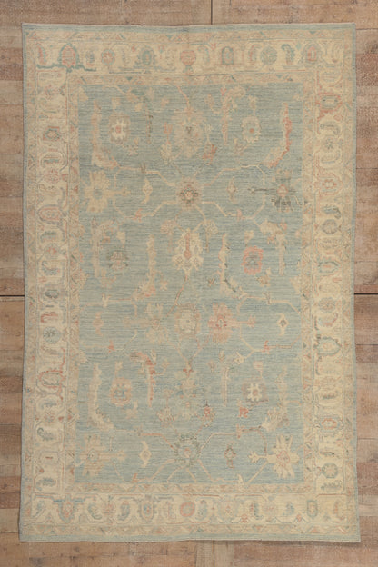 6 x 9 - Blue Pakistani Oushak Rug - 80892