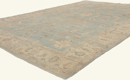 6 x 9 - Blue Pakistani Oushak Rug - 80892