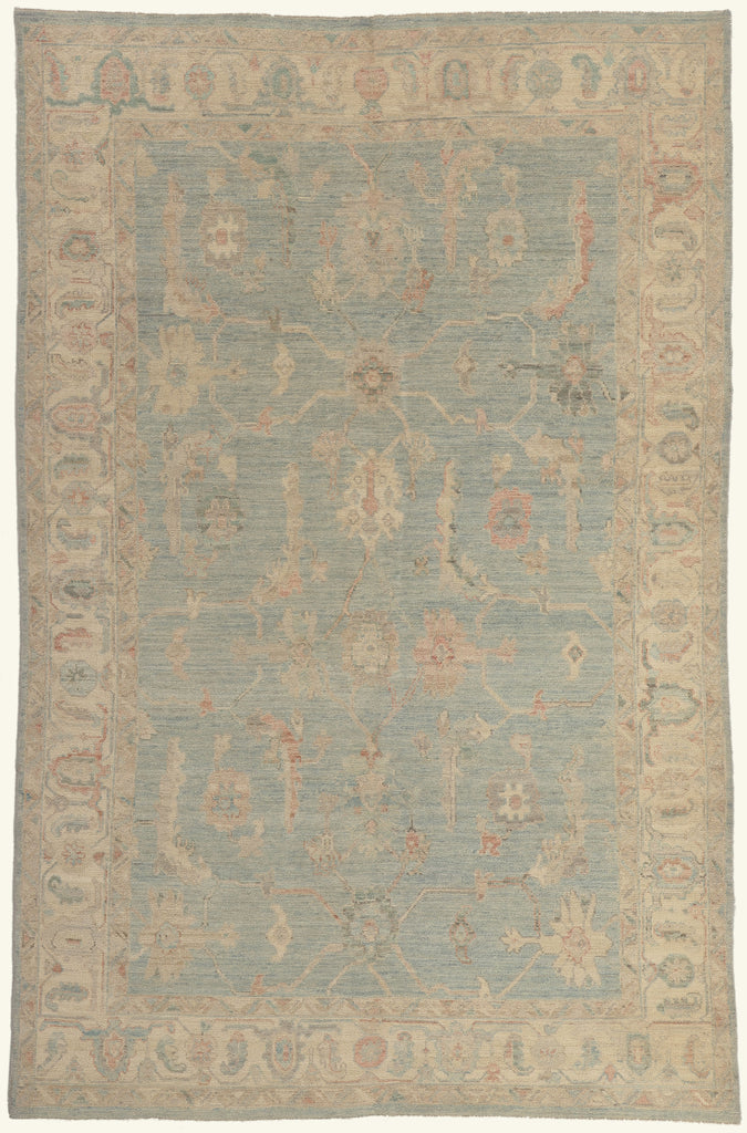 6 x 9 - Light Blue Pakistani Oushak Rug - 80892