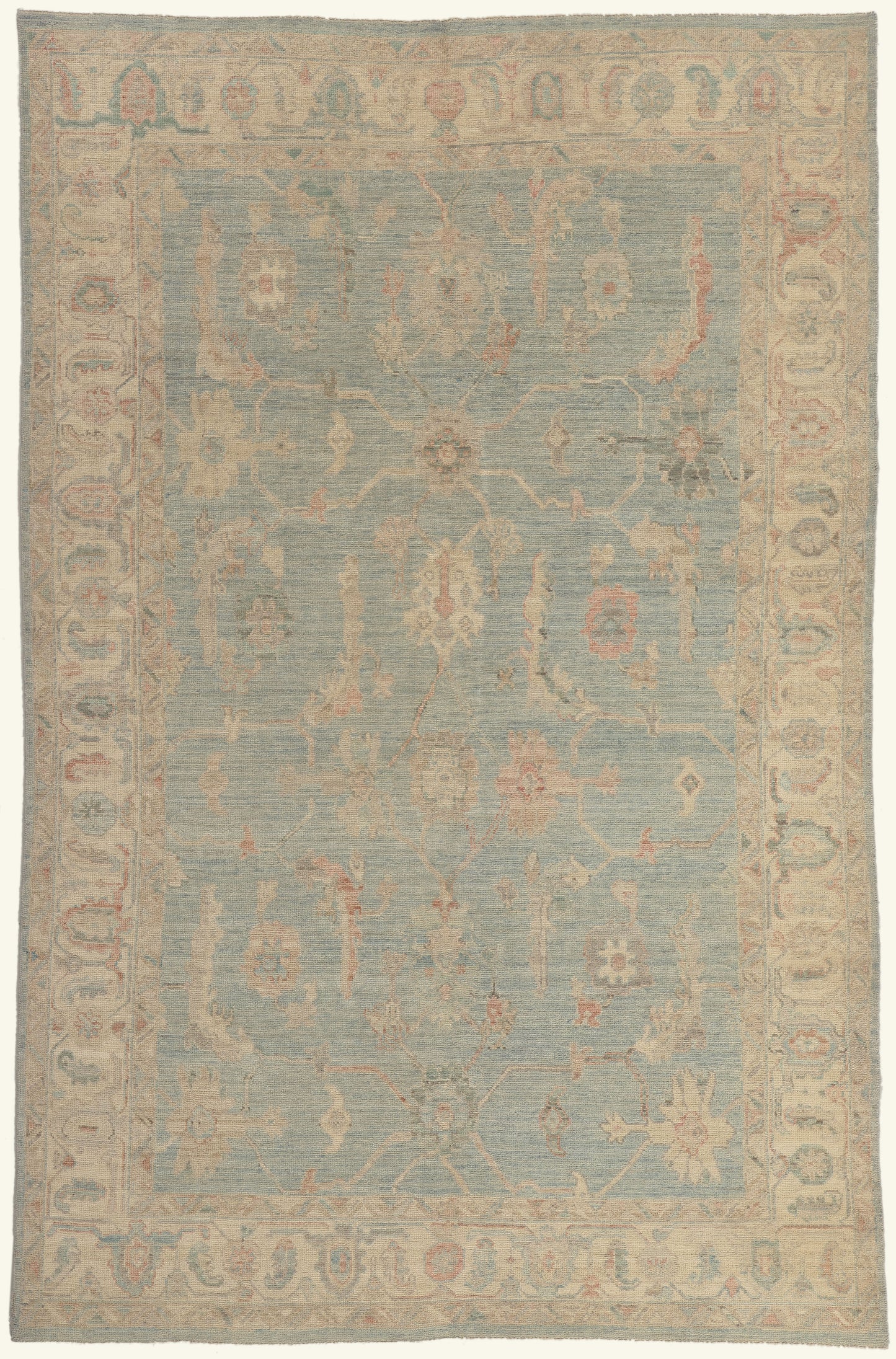 6 x 9 - Blue Pakistani Oushak Rug - 80892