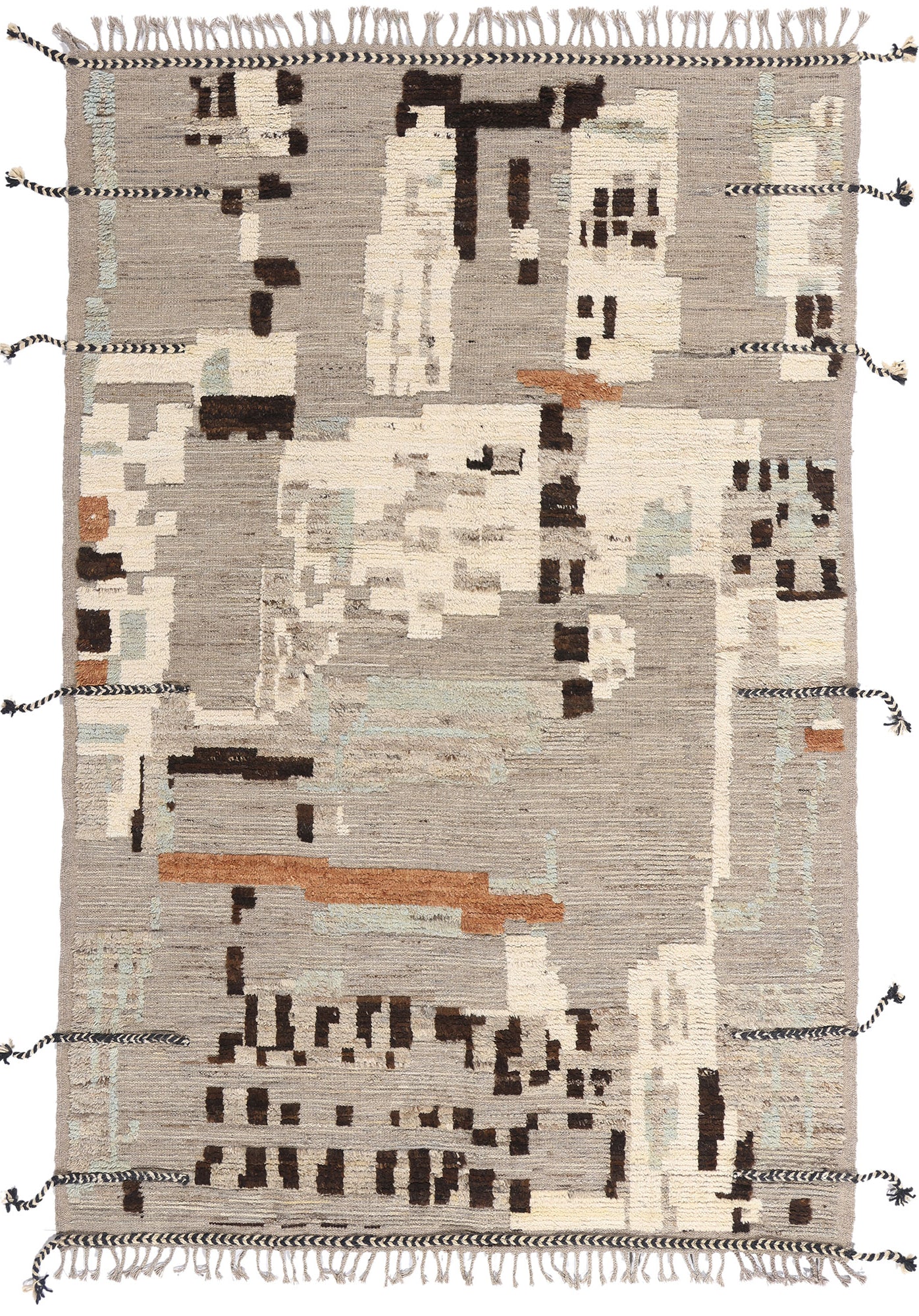 6 x 9 - Gray New Pakistani Moroccan Rug - 81171