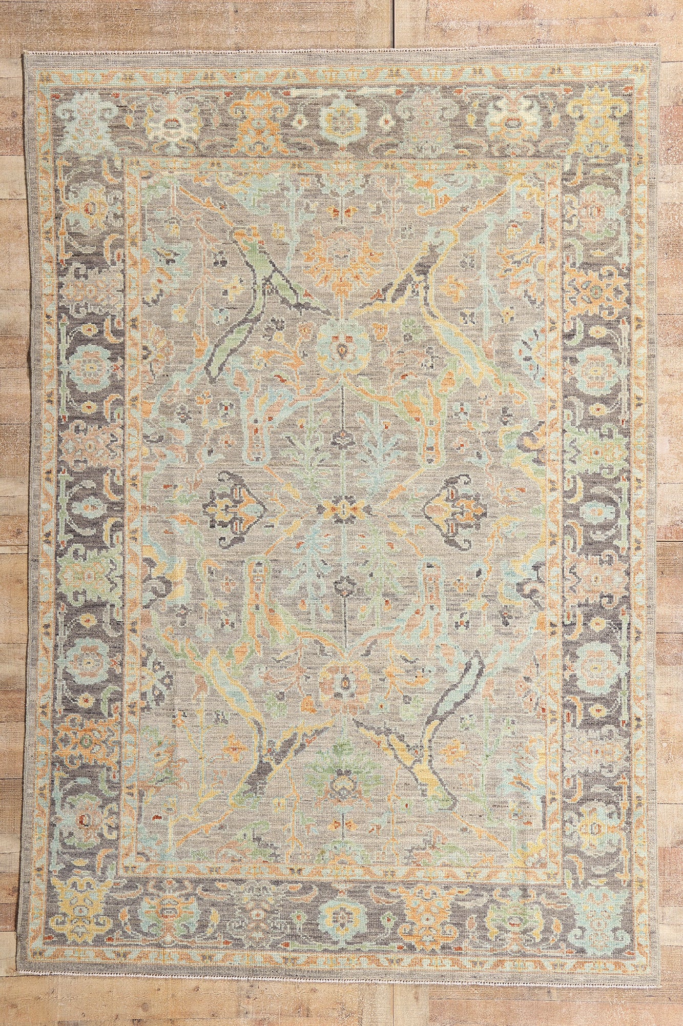 6 x 9 - Gray New Pakistani Sultanabad Rug - 81175