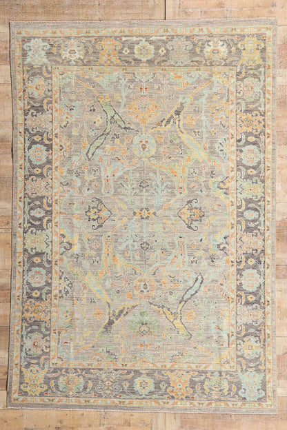 6 x 9 - Gray New Pakistani Sultanabad Rug - 81175