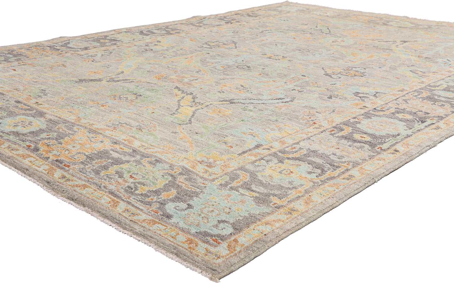 6 x 9 - Gray New Pakistani Sultanabad Rug - 81175