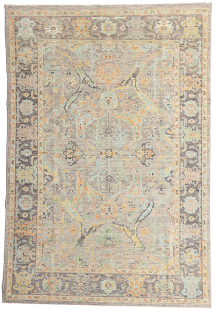 6 x 9 - Gray New Pakistani Sultanabad Rug - 81175