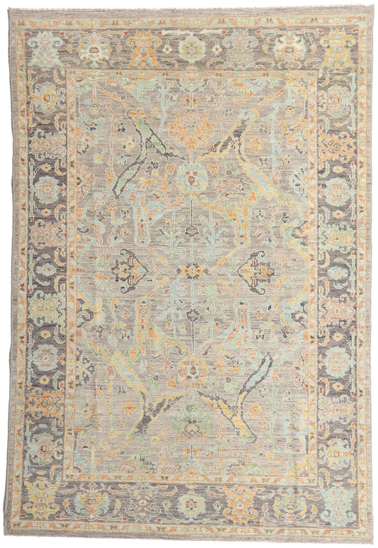 6 x 9 - Gray New Pakistani Sultanabad Rug - 81175