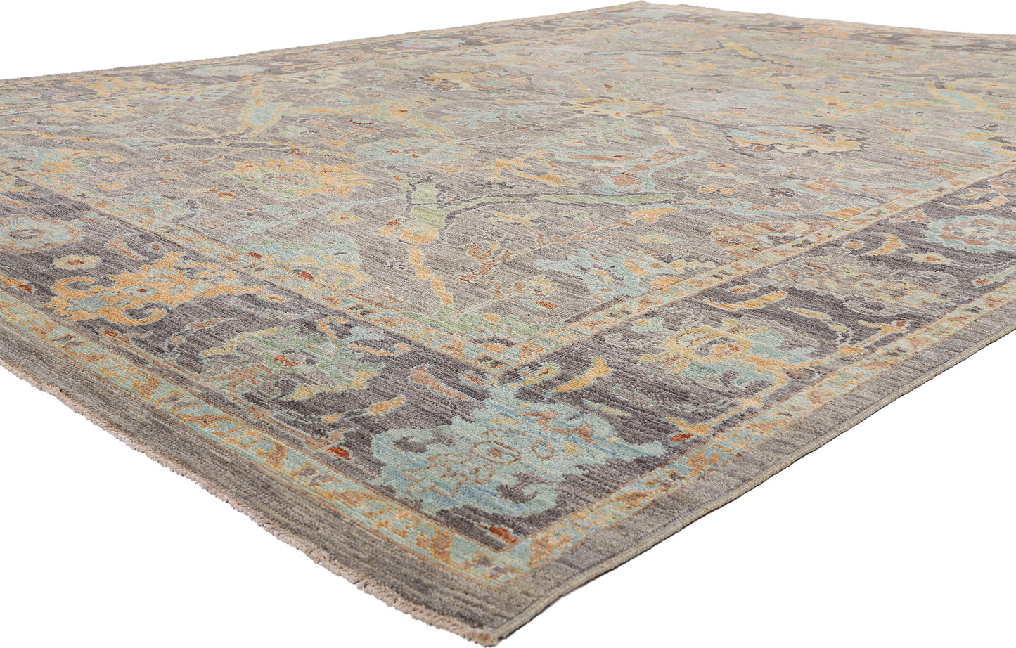 9 x 12 - Gray New Pakistani Sultanabad Rug - 81178