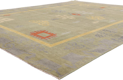 8 x 10 - Green New Pakistani Sivas Rug - 81179