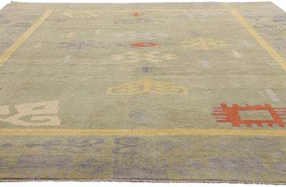 8 x 10 - Green New Pakistani Sivas Rug - 81179