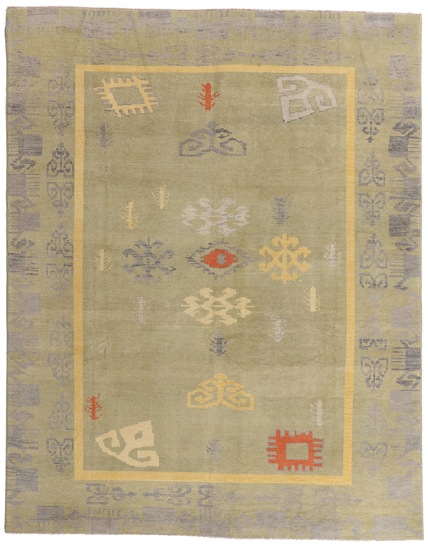 8 x 10 - Green New Pakistani Sivas Rug - 81179