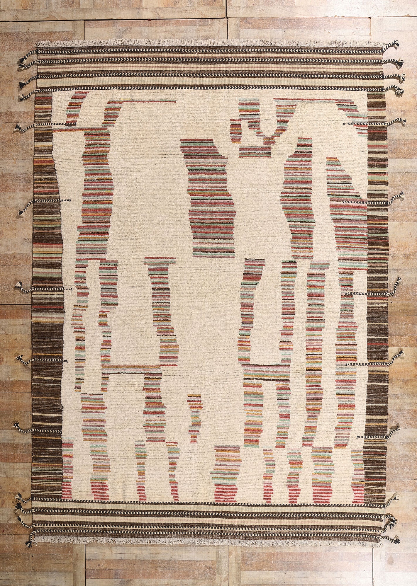 10 x 14 - Ivory New Pakistani Moroccan Rug - 81180