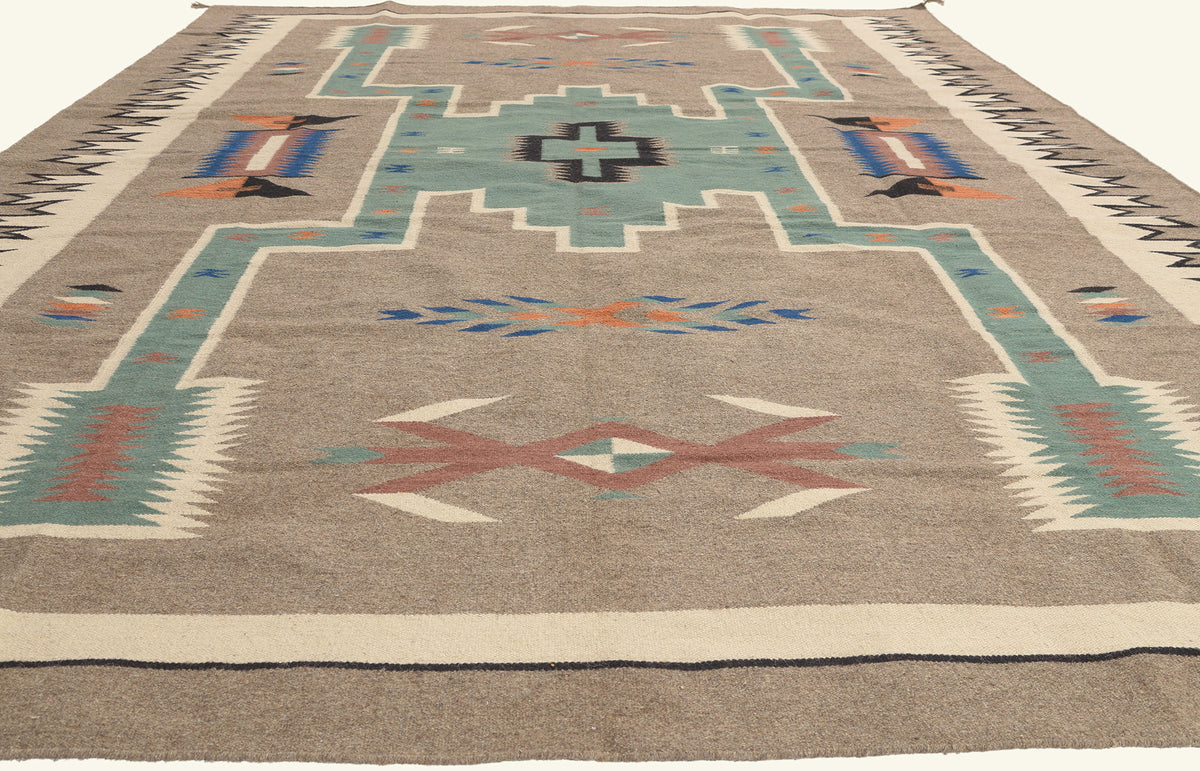 9 x 12 - Tan New Pakistani Kilim Rug - 81183