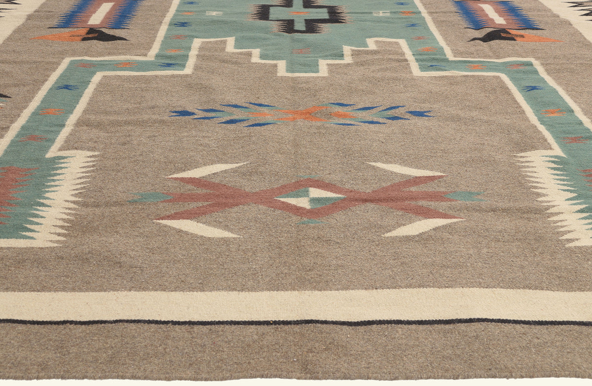 9 x 12 - Tan New Pakistani Kilim Rug - 81183