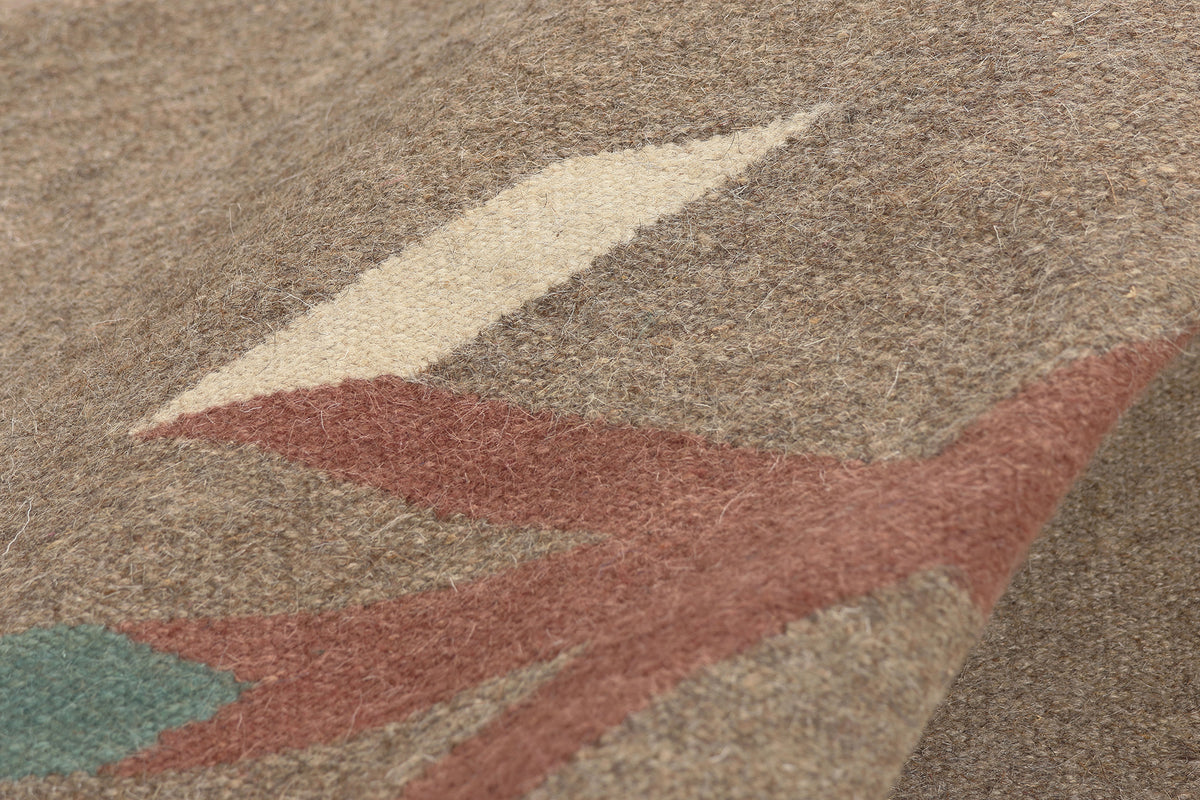 9 x 12 - Tan New Pakistani Kilim Rug - 81183
