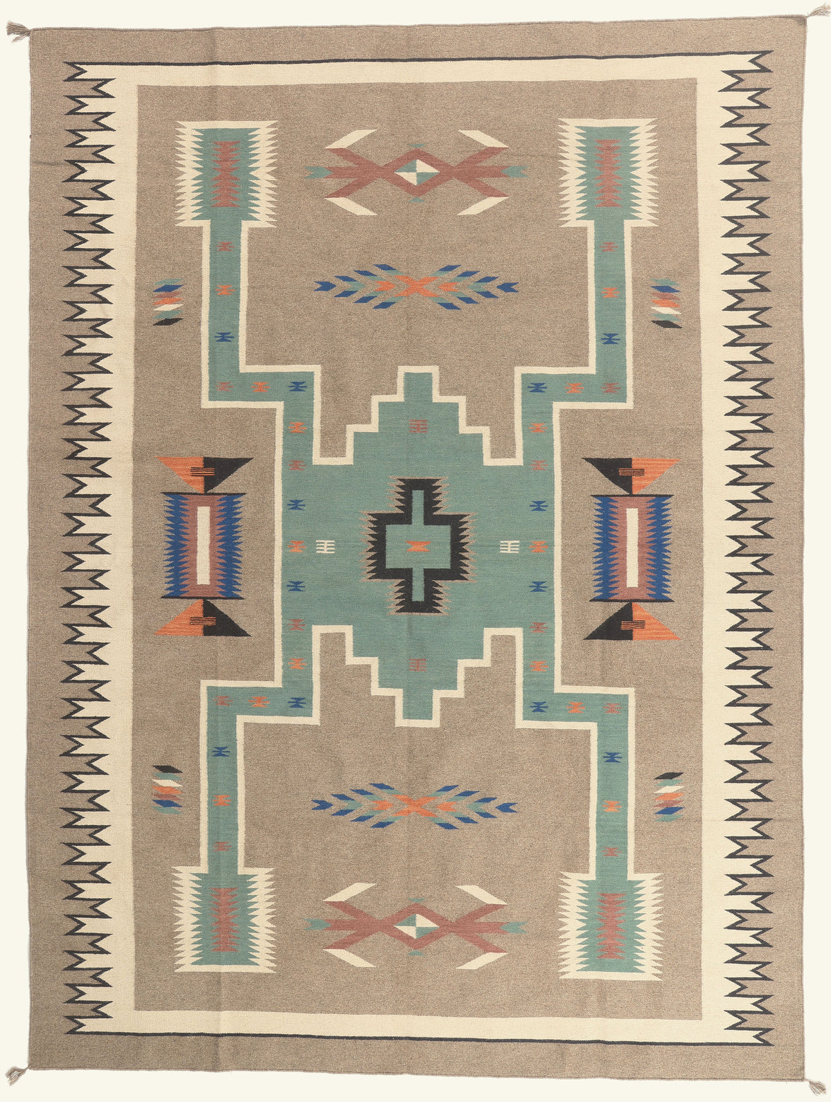 9 x 12 - Tan New Pakistani Kilim Rug - 81183