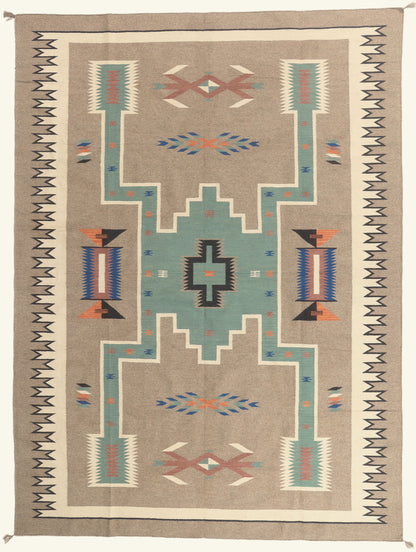 9 x 12 - Tan New Pakistani Kilim Rug - 81183