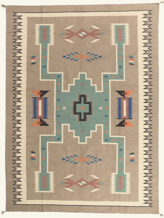 9 x 12 - Tan New Pakistani Kilim Rug - 81183