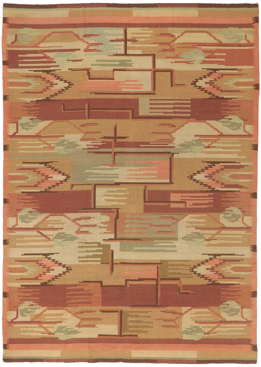 8 x 11 Greta Skogster-Lehtinen Vintage Finnish Flatweave Rug 78465
