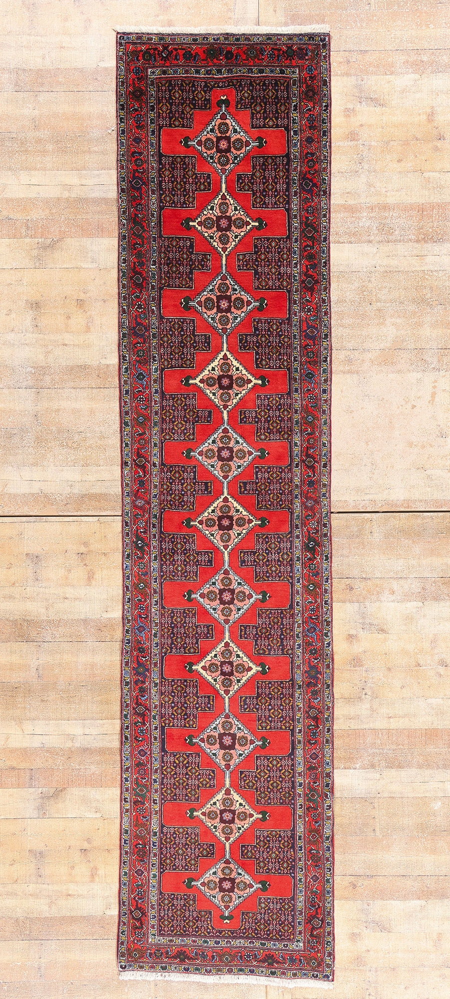 3 x 13 - Red Antique Persian Senneh Rug - 90041