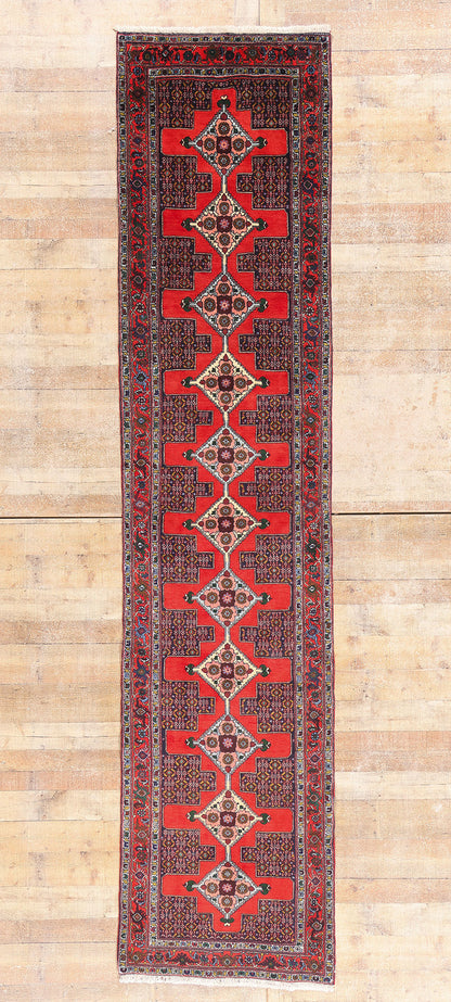 3 x 13 - Red Antique Persian Senneh Rug - 90041