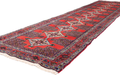 3 x 13 - Red Antique Persian Senneh Rug - 90041