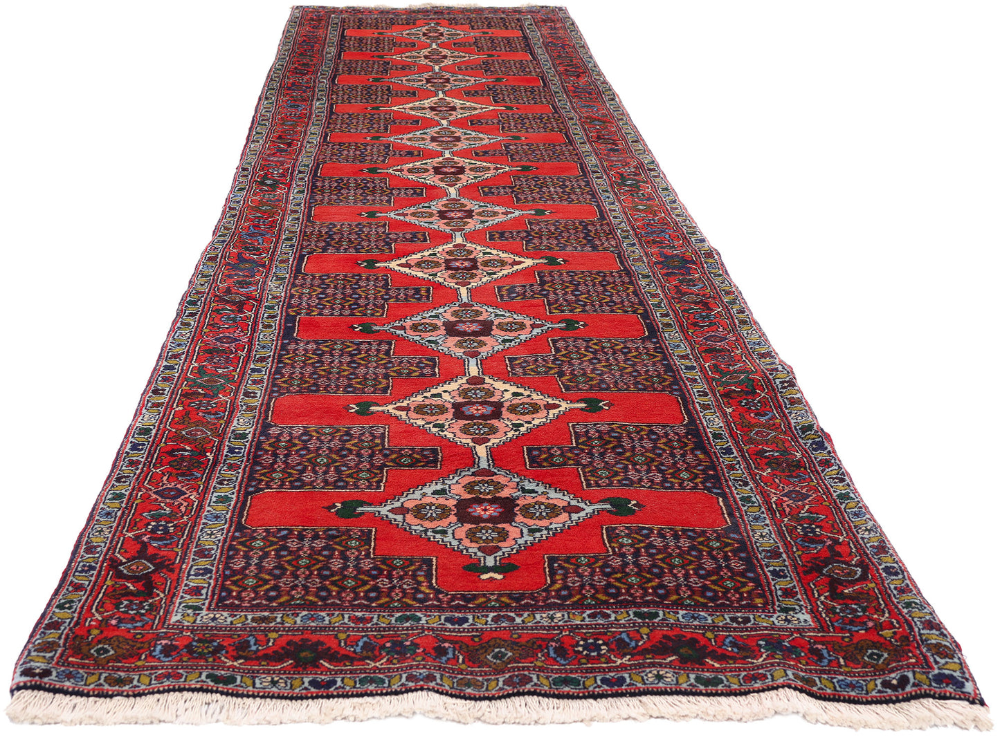 3 x 13 - Red Antique Persian Senneh Rug - 90041