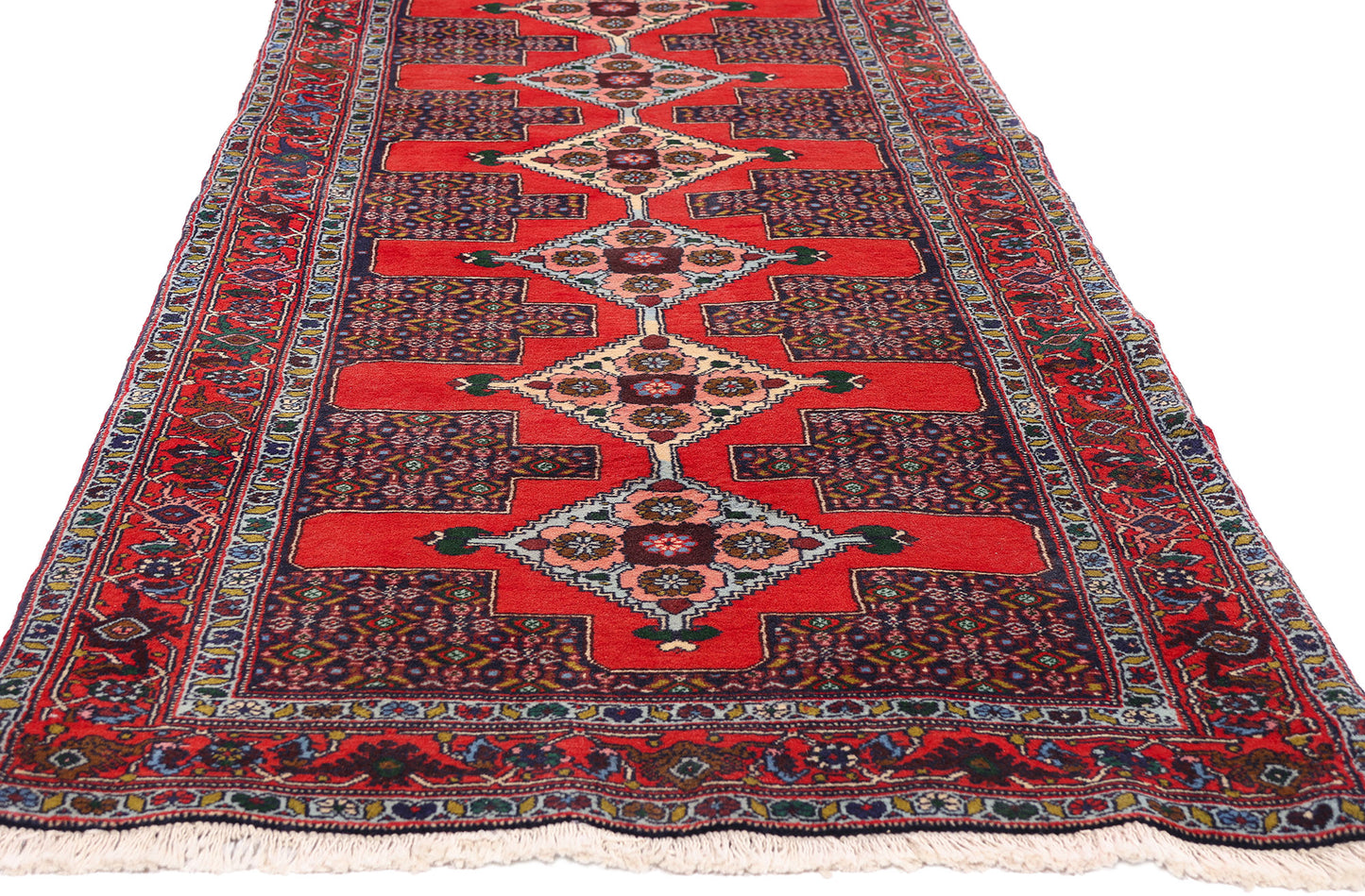 3 x 13 - Red Antique Persian Senneh Rug - 90041