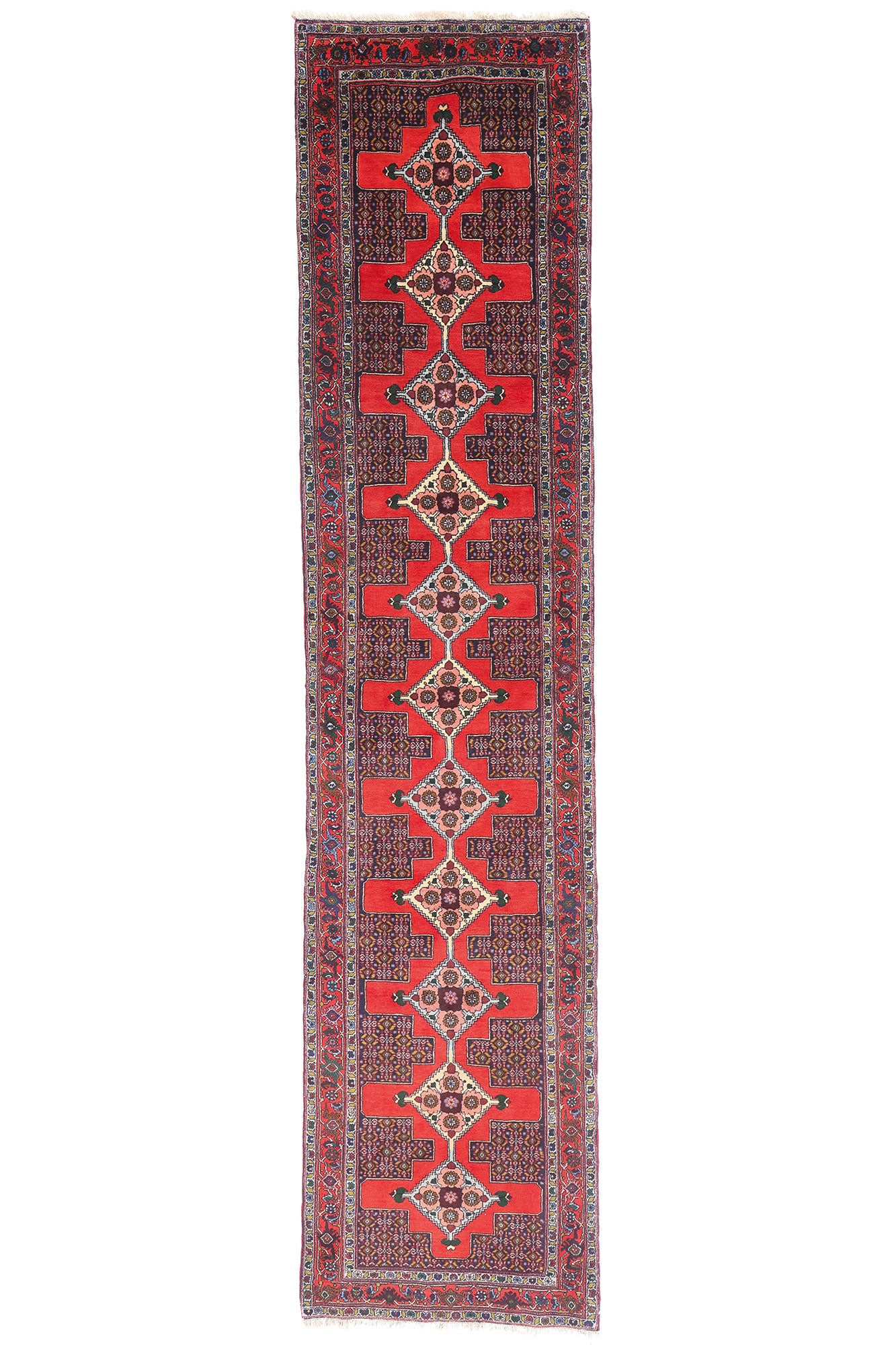 3 x 13 - Red Antique Persian Senneh Rug - 90041
