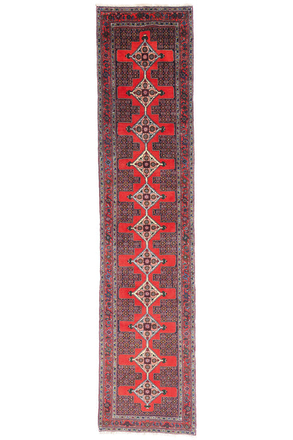 3 x 13 - Red Antique Persian Senneh Rug - 90041