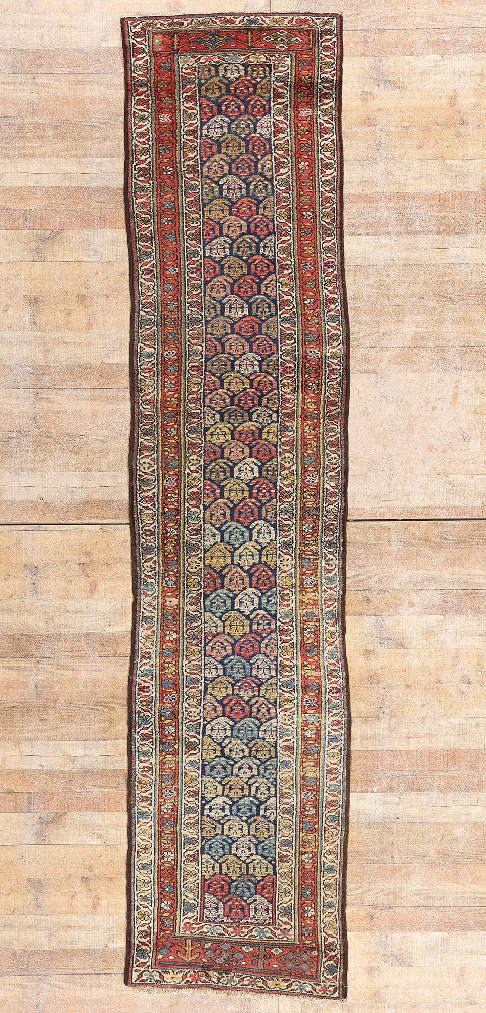 3 x 12 - Navy Blue Antique Persian Kurd Rug - 90043