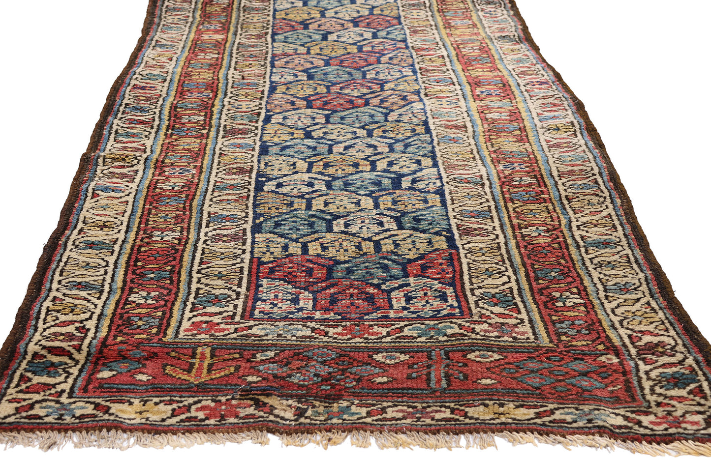 3 x 12 - Navy Blue Antique Persian Kurd Rug - 90043