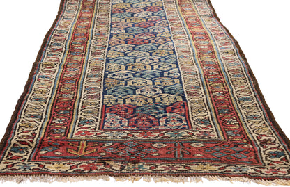 3 x 12 - Navy Blue Antique Persian Kurd Rug - 90043