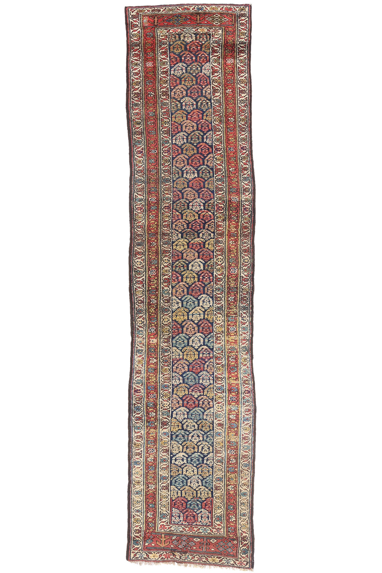 3 x 12 - Navy Blue Antique Persian Kurd Rug - 90043